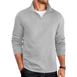 image:imageCOOFANDY Mens 14 Zip Pullover Sweatshirt Mock Neck Business Casual PolosLight Grey
