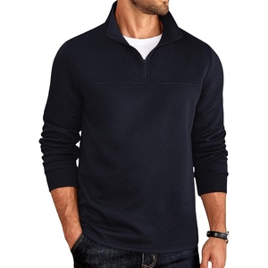 image:imageCOOFANDY Mens 14 Zip Pullover Sweatshirt Mock Neck Business Casual PolosNavy Blue
