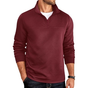 image:imageCOOFANDY Mens 14 Zip Pullover Sweatshirt Mock Neck Business Casual PolosWine Red