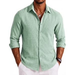 image:imageCOOFANDY Mens Button Down Shirt Long Sleeve Casual Untucked Shirts Textured Summer Beach ShirtsSage Green