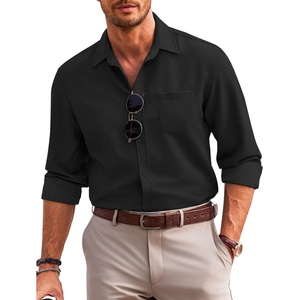 image:imageCOOFANDY Mens Casual Button Down Shirts Long Sleeve Untucked Regular Fit Denim Dress ShirtBlack