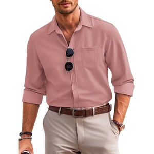 image:imageCOOFANDY Mens Casual Button Down Shirts Long Sleeve Untucked Regular Fit Denim Dress ShirtDusty Pink