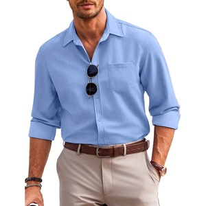 image:imageCOOFANDY Mens Casual Button Down Shirts Long Sleeve Untucked Regular Fit Denim Dress ShirtLight Blue