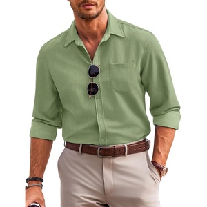 image:imageCOOFANDY Mens Casual Button Down Shirts Long Sleeve Untucked Regular Fit Denim Dress ShirtLight Green