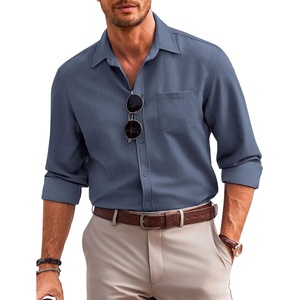 image:imageCOOFANDY Mens Casual Button Down Shirts Long Sleeve Untucked Regular Fit Denim Dress ShirtNavy Blue