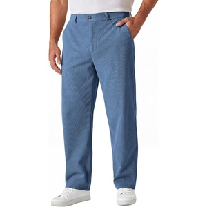image:imageCOOFANDY Mens Corduroy Pant Straight Fit Flat Front Casual Dress SlacksBlue