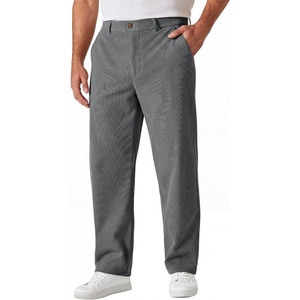 image:imageCOOFANDY Mens Corduroy Pant Straight Fit Flat Front Casual Dress SlacksGray