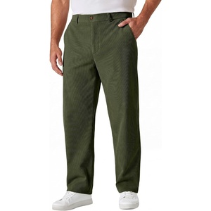 image:imageCOOFANDY Mens Corduroy Pant Straight Fit Flat Front Casual Dress SlacksGreen