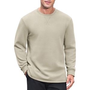 image:imageCOOFANDY Mens Crew Neck Sweatshirt Lightweight Fleece Pullover TShirtSand