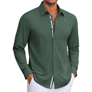image:imageCOOFANDY Mens Dress Shirt Long Sleeve Wrinkle Free Casual Button Down ShirtArmy Green