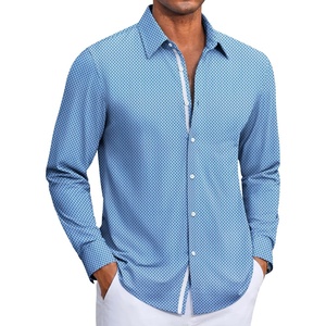 image:imageCOOFANDY Mens Dress Shirt Long Sleeve Wrinkle Free Casual Button Down ShirtBluewhite Star