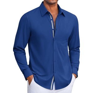 image:imageCOOFANDY Mens Dress Shirt Long Sleeve Wrinkle Free Casual Button Down ShirtDark Blue
