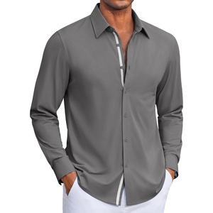 image:imageCOOFANDY Mens Dress Shirt Long Sleeve Wrinkle Free Casual Button Down ShirtDark Grey