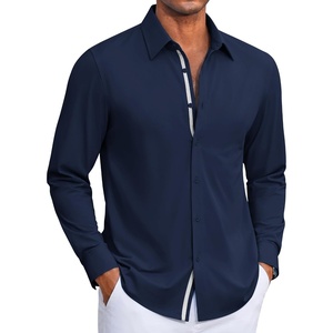 image:imageCOOFANDY Mens Dress Shirt Long Sleeve Wrinkle Free Casual Button Down ShirtNavy Blue