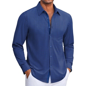 image:imageCOOFANDY Mens Dress Shirt Long Sleeve Wrinkle Free Casual Button Down ShirtWhite Blue Square