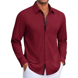 image:imageCOOFANDY Mens Dress Shirt Long Sleeve Wrinkle Free Casual Button Down ShirtWine Red