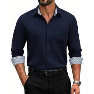 image:imageCOOFANDY Mens Dress Shirts Stretch Long Sleeve Casual Button Down ShirtsNavy Blue