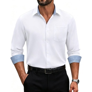 image:imageCOOFANDY Mens Dress Shirts Stretch Long Sleeve Casual Button Down ShirtsWhite  Blue
