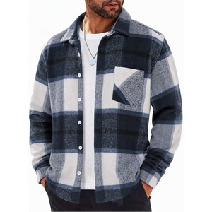 image:imageCOOFANDY Mens Flannel Shirts Long Sleeve Lightweight Plaid Shirt Casual Button Down Shirts JacketNavy White