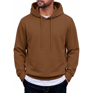 image:imageCOOFANDY Mens Hoodie Pullover Hooded Sweatshirt Casual Fashion Solid FallLight Brown