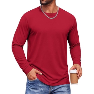 image:imageCOOFANDY Mens Long Sleeve TShirts Crew Neck RegularFit Tee Shirts Casual Basic TshirtsRed