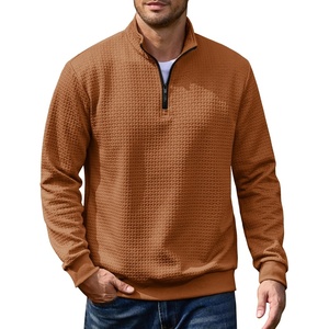 image:imageCOOFANDY Mens Quarter Zip Pullover 2026 Fashion Texture 14 Zip SweatshirtBrown