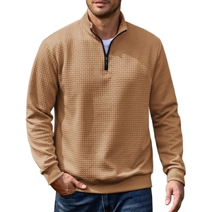 image:imageCOOFANDY Mens Quarter Zip Pullover 2026 Fashion Texture 14 Zip SweatshirtCaramel Orange