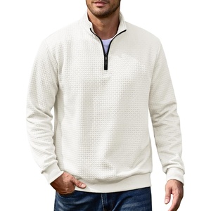 image:imageCOOFANDY Mens Quarter Zip Pullover 2026 Fashion Texture 14 Zip SweatshirtWhite