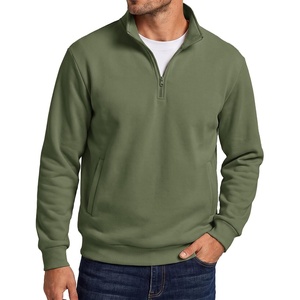image:imageCOOFANDY Mens Quarter Zip Pullover Sweatshirt Fleece Mock Neck with PocketArmy Green