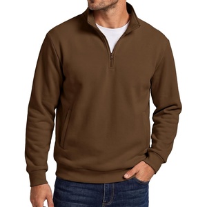 image:imageCOOFANDY Mens Quarter Zip Pullover Sweatshirt Fleece Mock Neck with PocketBrown