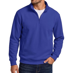 image:imageCOOFANDY Mens Quarter Zip Pullover Sweatshirt Fleece Mock Neck with PocketDark Blue
