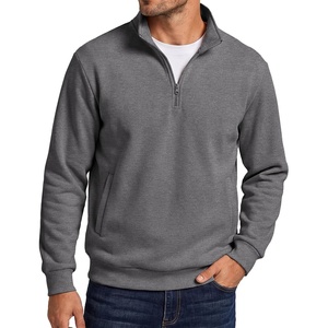 image:imageCOOFANDY Mens Quarter Zip Pullover Sweatshirt Fleece Mock Neck with PocketDark Gray