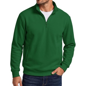 image:imageCOOFANDY Mens Quarter Zip Pullover Sweatshirt Fleece Mock Neck with PocketLake Green