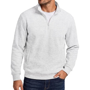 image:imageCOOFANDY Mens Quarter Zip Pullover Sweatshirt Fleece Mock Neck with PocketLight Gray
