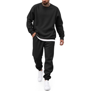 image:imageCOOFANDY Mens Sweatsuit Set Fleece Crewneck Sweatshirt and Jogger PantsAll Black
