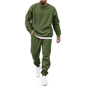 image:imageCOOFANDY Mens Sweatsuit Set Fleece Crewneck Sweatshirt and Jogger PantsArmy Green
