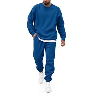 image:imageCOOFANDY Mens Sweatsuit Set Fleece Crewneck Sweatshirt and Jogger PantsDusty Blue