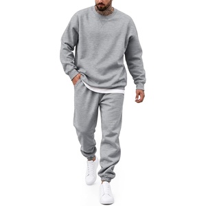 image:imageCOOFANDY Mens Sweatsuit Set Fleece Crewneck Sweatshirt and Jogger PantsLight Grey