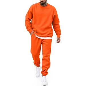 image:imageCOOFANDY Mens Sweatsuit Set Fleece Crewneck Sweatshirt and Jogger PantsOrange