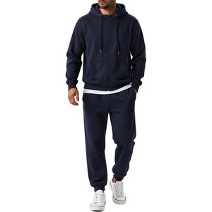 image:imageCOOFANDY Mens Sweatsuits 2 Piece Set Full Zip Hoodie Jogging Track SuitsNavy Blue