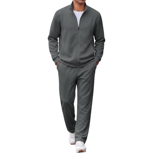 image:imageCOOFANDY Mens Tracksuit 2 Piece Set Full Zip Jogging Sweatsuits OutfitsDark Gray