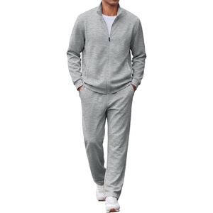 image:imageCOOFANDY Mens Tracksuit 2 Piece Set Full Zip Jogging Sweatsuits OutfitsLight Gray