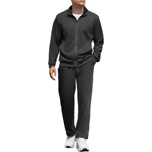image:imageCOOFANDY Mens Tracksuit Casual Sweatsuit 2 Piece Full Zip Jogging Suit SetDark Grey