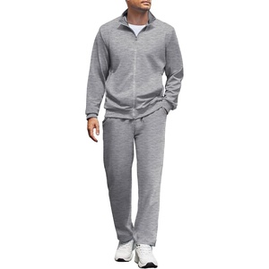 image:imageCOOFANDY Mens Tracksuit Casual Sweatsuit 2 Piece Full Zip Jogging Suit SetLight Grey