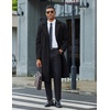 image:imageCOOFANDY Mens Double Breasted Trench Coat Long Pea Coat Winter OvercoatBlack
