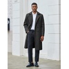 image:imageCOOFANDY Mens Double Breasted Trench Coat Long Pea Coat Winter OvercoatDark Grey
