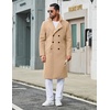image:imageCOOFANDY Mens Double Breasted Trench Coat Long Pea Coat Winter OvercoatKhaki