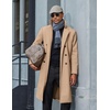 image:imageCOOFANDY Mens Double Breasted Trench Coat Long Pea Coat Winter OvercoatKhaki
