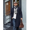 image:imageCOOFANDY Mens Double Breasted Trench Coat Long Pea Coat Winter OvercoatNavy Blue