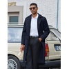 image:imageCOOFANDY Mens Double Breasted Trench Coat Long Pea Coat Winter OvercoatNavy Blue